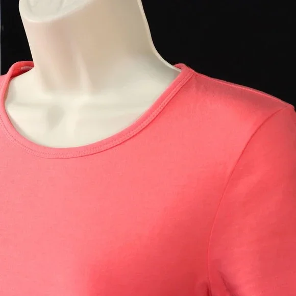 Energie Womens My Favorite Tee T-Shirt L Large Salmon Pink Stretch Short Sleeve - Picture 4 of 8
